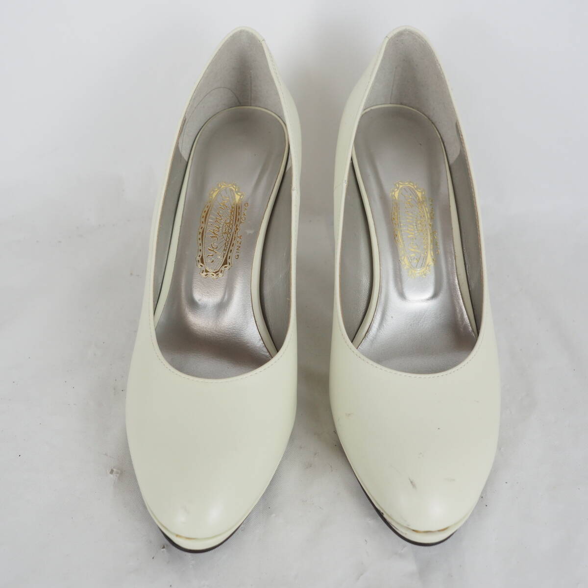 OK6444*訳あり未使用*GINZA yoshinoya*銀座ヨシノヤ*レディースパンプス*23cm*アイボリー_画像2