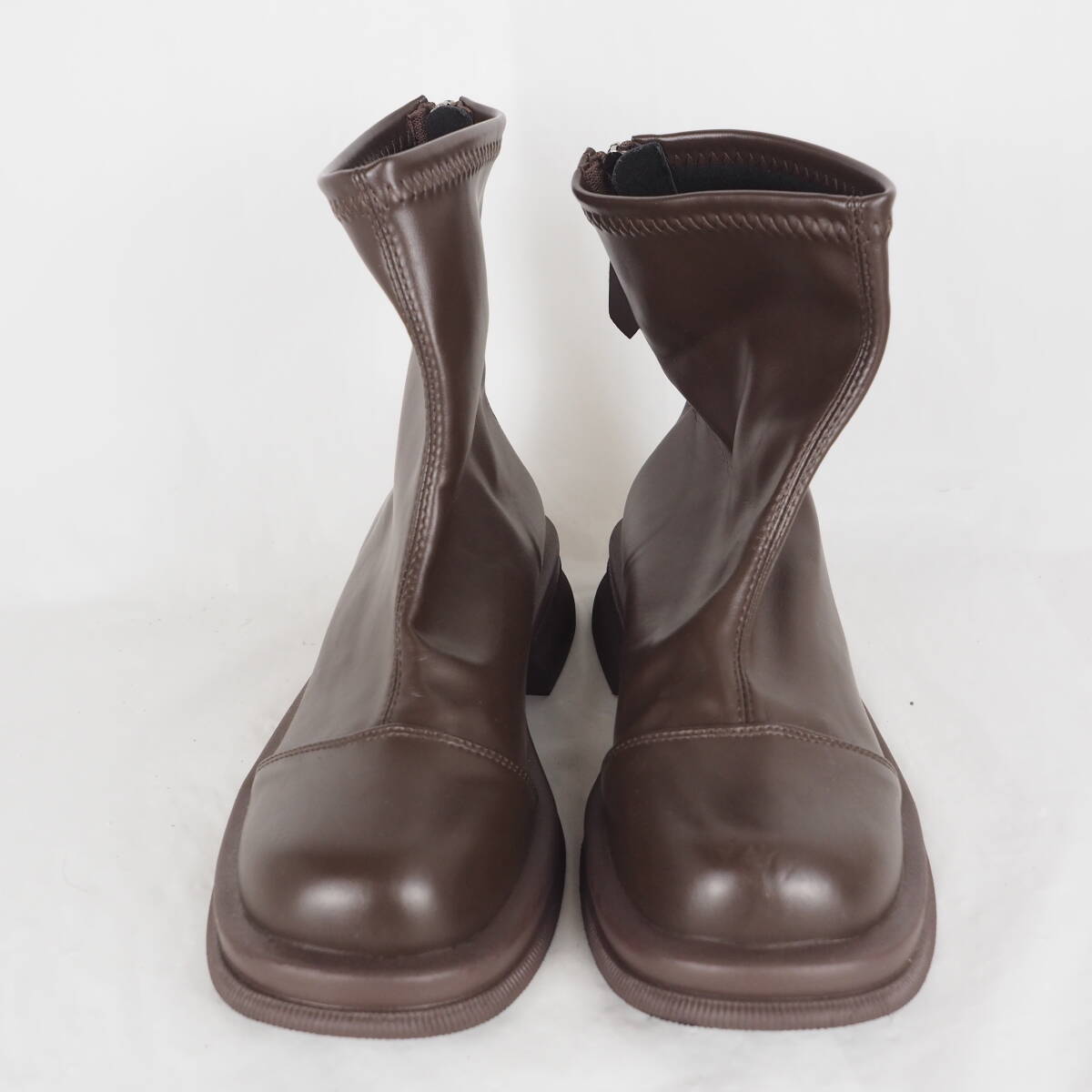 GB0797*レディースショートブーツ*40-25cm*茶_画像2