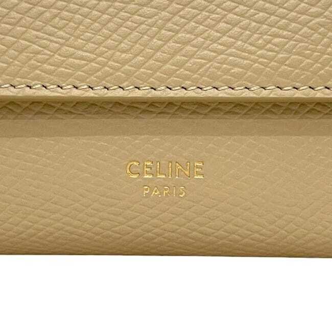 セリーヌ 三つ折り 財布 スモール トリフォールド f-24327 ベージュ 10B573BEL 美品 レザー 中古_画像10