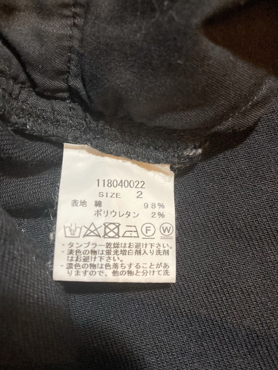 nnナンバーナインstudiousスキニーデニムブラック膝ダメージ加工ストレッチ スリム タイト黒_画像8