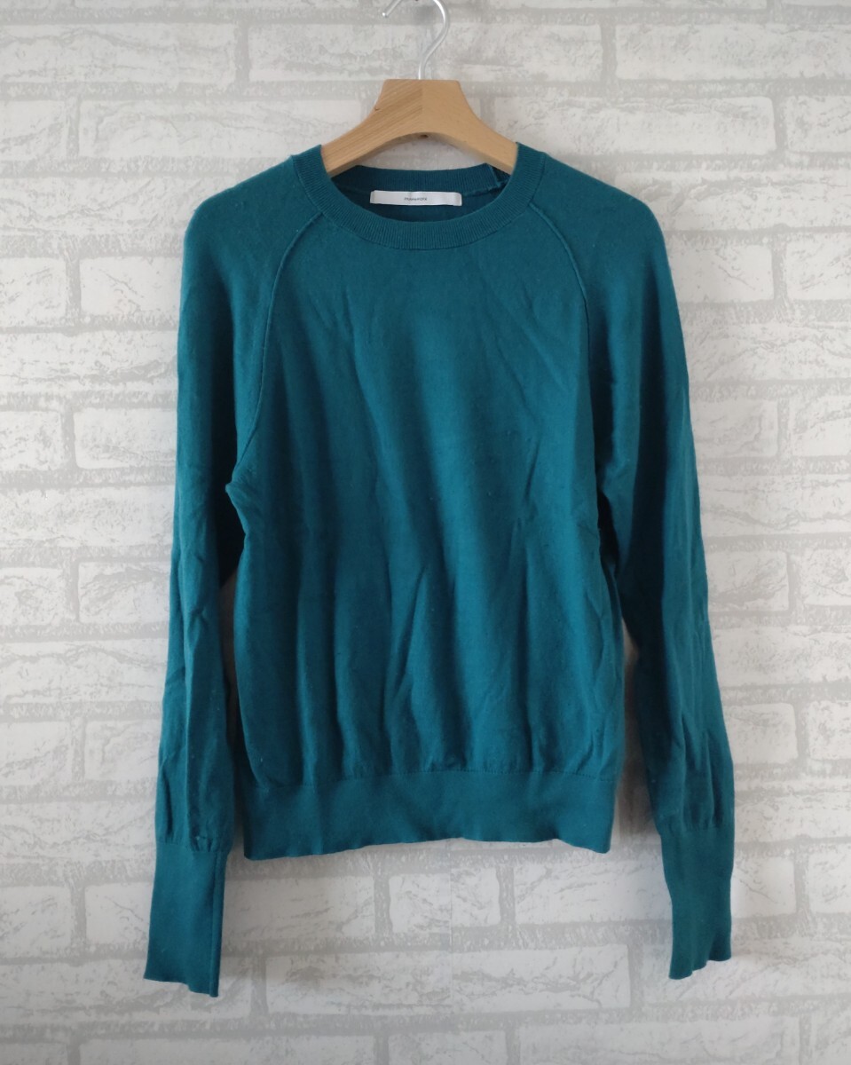 秋冬物★美品★FRAMeWORK コットンカシミヤクルーネックプルオーバー 定価15,400円 グリーン フレームワーク ニット セーター カジュアル_画像6