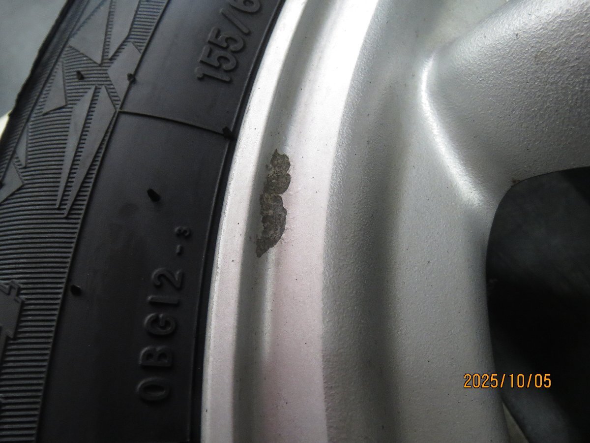 ダイハツ 純正 MINILITE ミニライト 14インチ ココア タント 4.5J +45 4H100 中古 25年製 スタッドレス TOYO OBSERVE GIZ2 155/65R14 新品_画像3