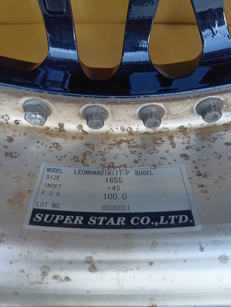 LEON HARDIRITT-P BUGEL スーパースター レオンハルト ビューゲル 16インチタイヤホイール中古美品4本セット 16x5.5J+45 PCD100-4H 新品ATR_画像8