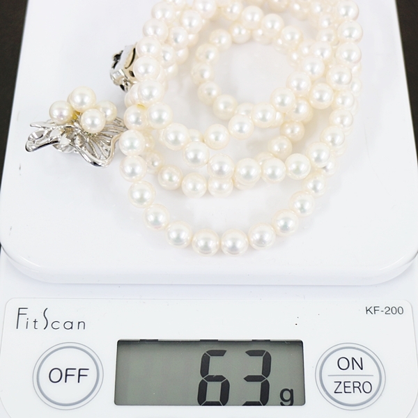 JT9S101 アクセサリーおまとめ ネックレス ショートナー パール 真珠 7mm 金具SILVER 現状品 付属品有 ネコパケ_画像7