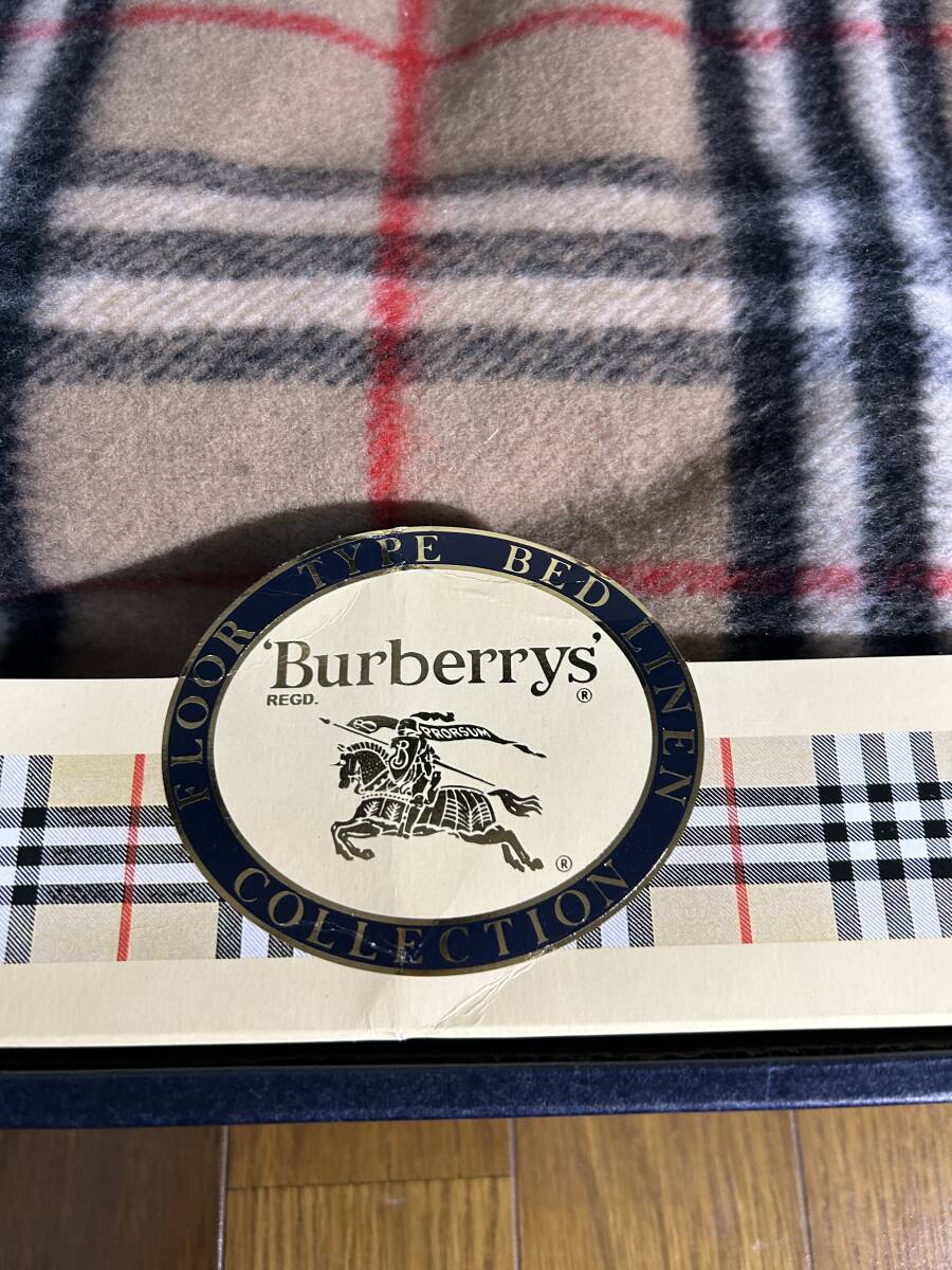 【O10-23】Burberrys バーバリー 毛布 西川産業 毛100% 140cmx200cm 未使用保管品_画像2