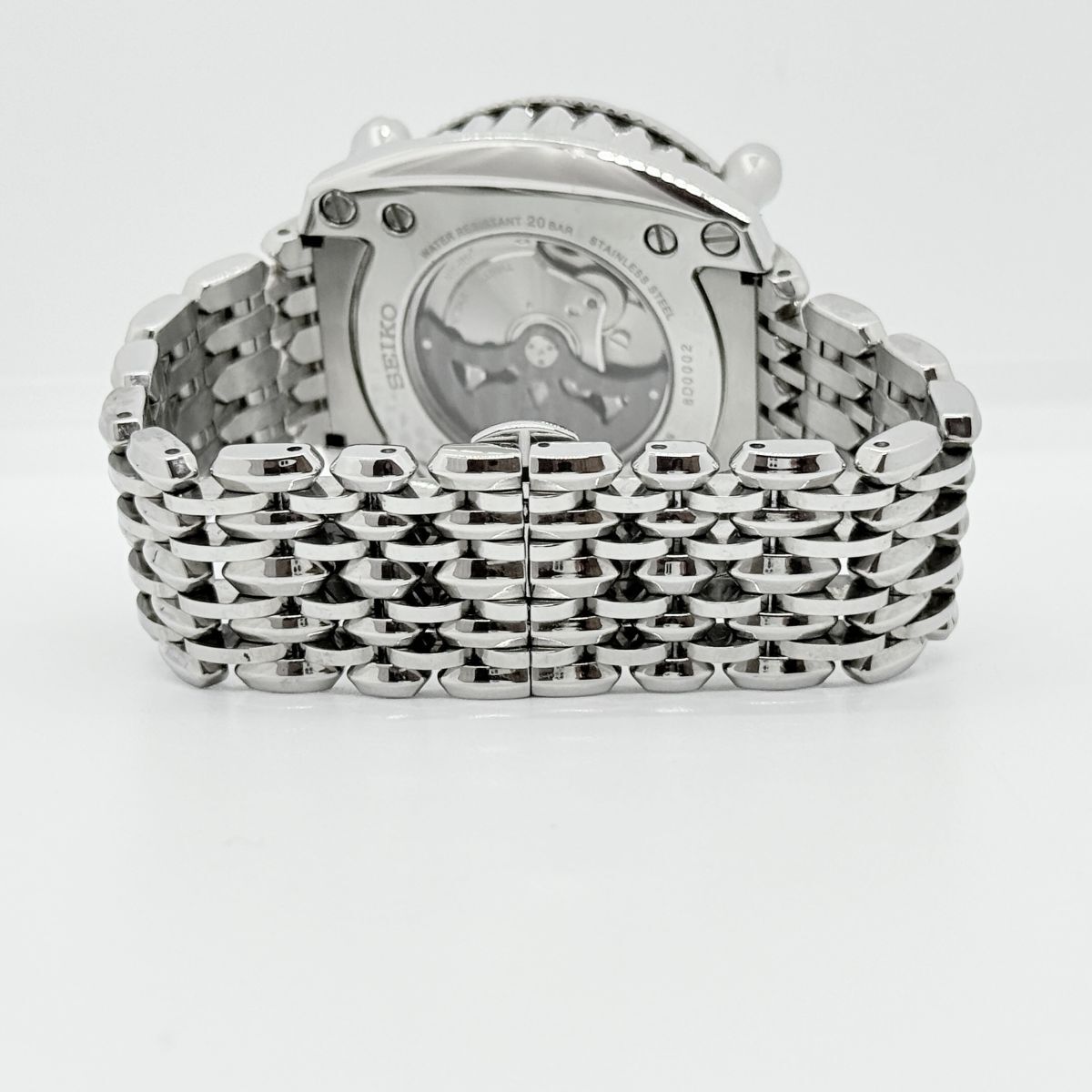 K8437 SEIKO セイコー ガランテ GMT SBLA067 6D0002 スプリングドライブ SS AT 自動巻 ブラックシェル 稼働品 腕時計 箱 こま1_画像6