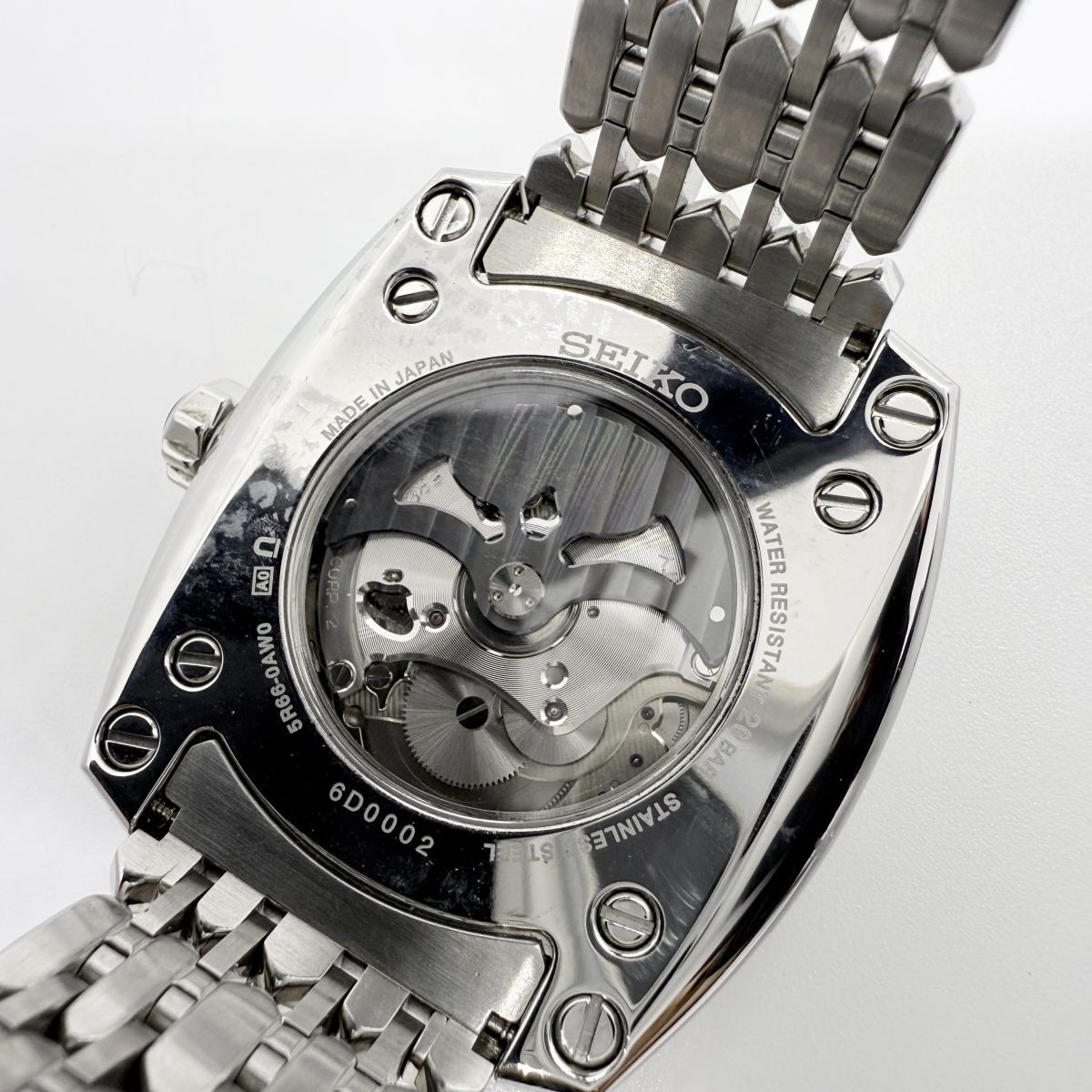 K8437 SEIKO セイコー ガランテ GMT SBLA067 6D0002 スプリングドライブ SS AT 自動巻 ブラックシェル 稼働品 腕時計 箱 こま1_画像8