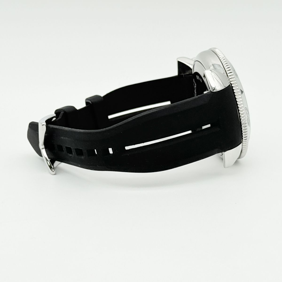 M8629 GaGa MILANO ガガミラノ Manuale 48MM マニュアーレ QZ 稼働品 SS×ラバー スモセコ クロノグラフ メンズ 腕時計 付属品あり_画像7