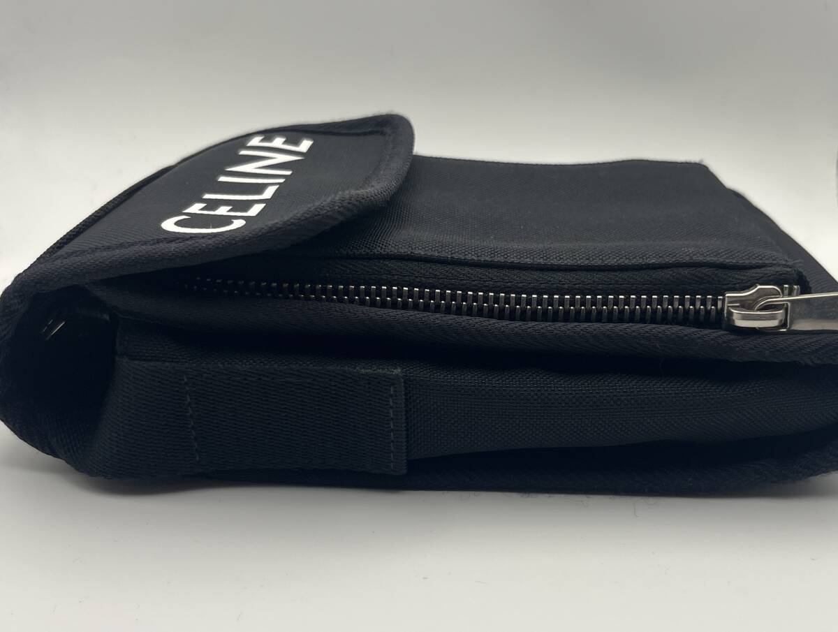 CELINE ショルダーバッグ トレッキング モバイルポーチ キャンバス ブラック_画像3