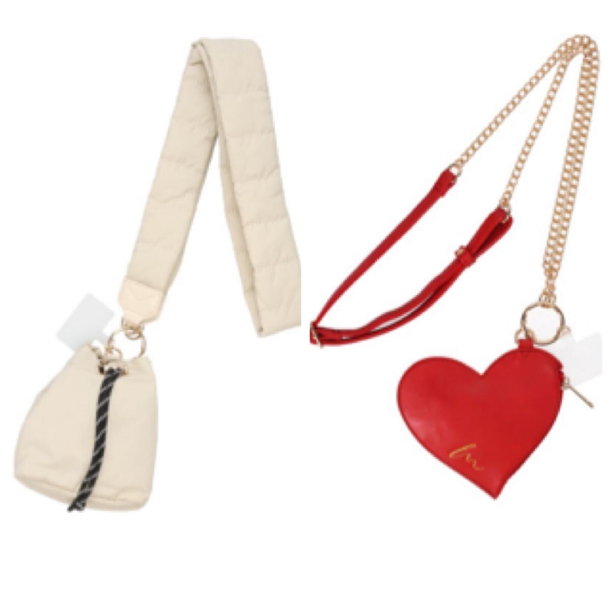 しまむら MUMU ハートポーチ付きショルダーストラップ&ポーチ付きショルダーバッグ_画像1