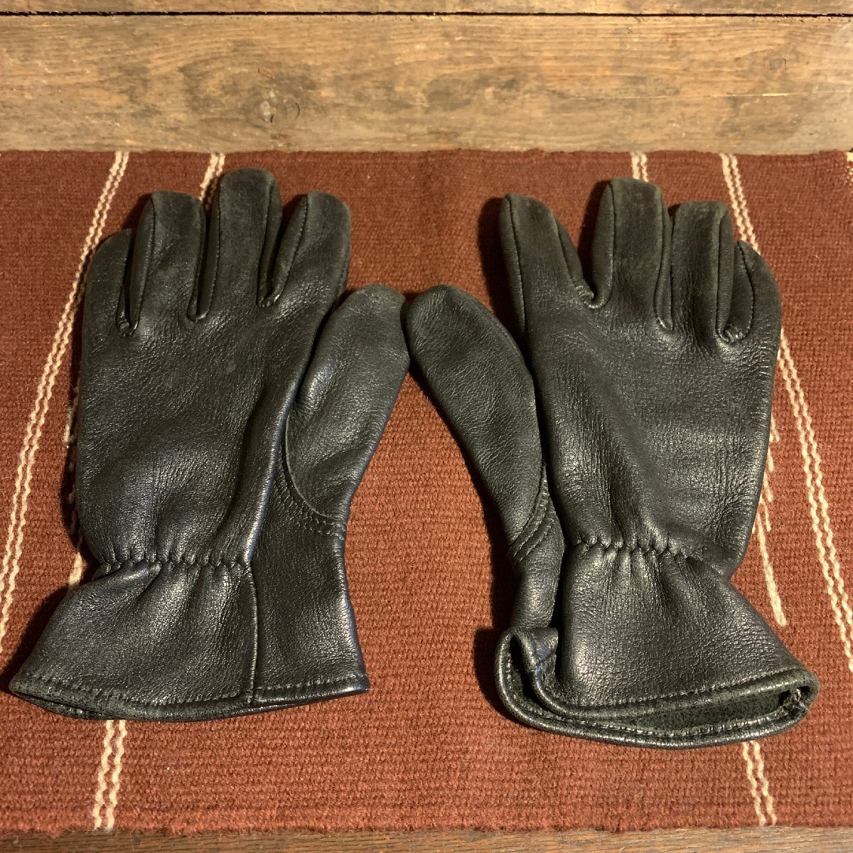 チャーチル グローブ 鹿革 バイク 手袋 アメリカ製 M 黒 CHURCHILL Glove Deer Skin Motorcycle Gloves Made in U.S.A_画像2