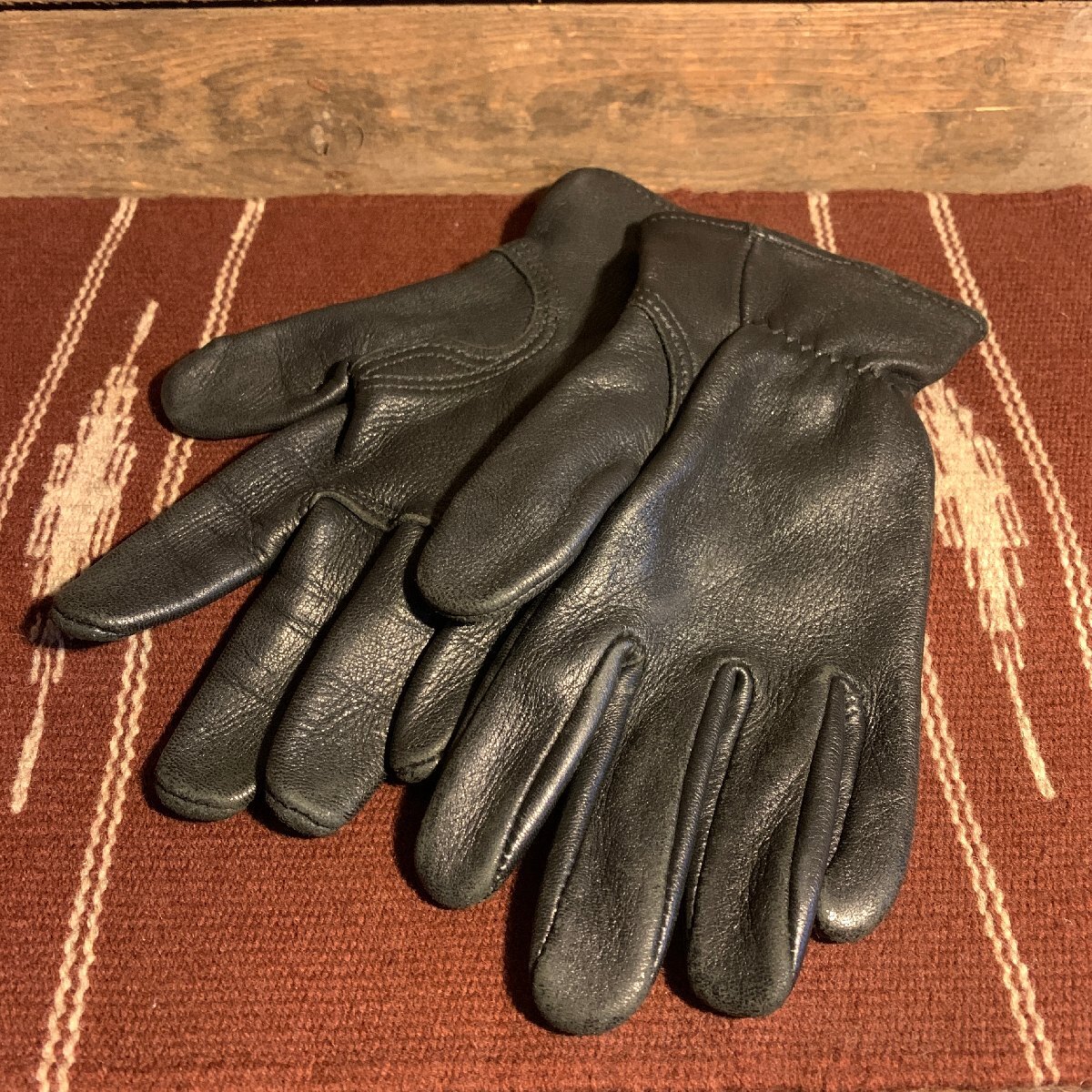 チャーチル グローブ 鹿革 バイク 手袋 アメリカ製 M 黒 CHURCHILL Glove Deer Skin Motorcycle Gloves Made in U.S.A_画像1