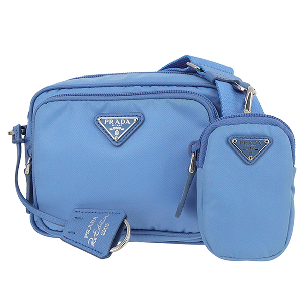 プラダ ショルダーバッグ テスート サフィアーノ ナイロン ブルー 5355_画像1
