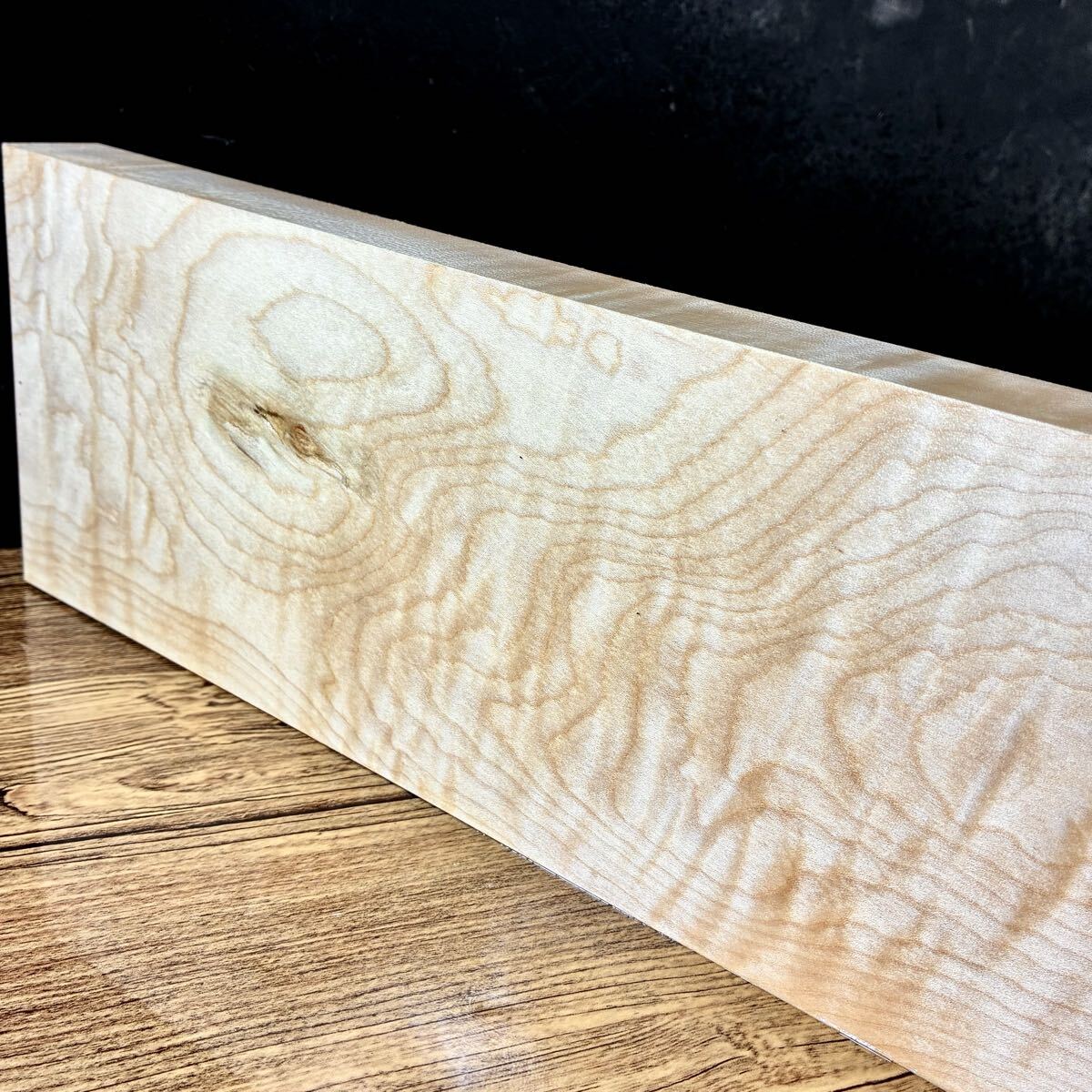 『OS012』極厚 極上美杢 激縮み杢 超特大 カーリーメイプル(縦幅厚738-125-30㎜)ギター材 ギター素材 ペンブランク ハンドメイド素材_画像10