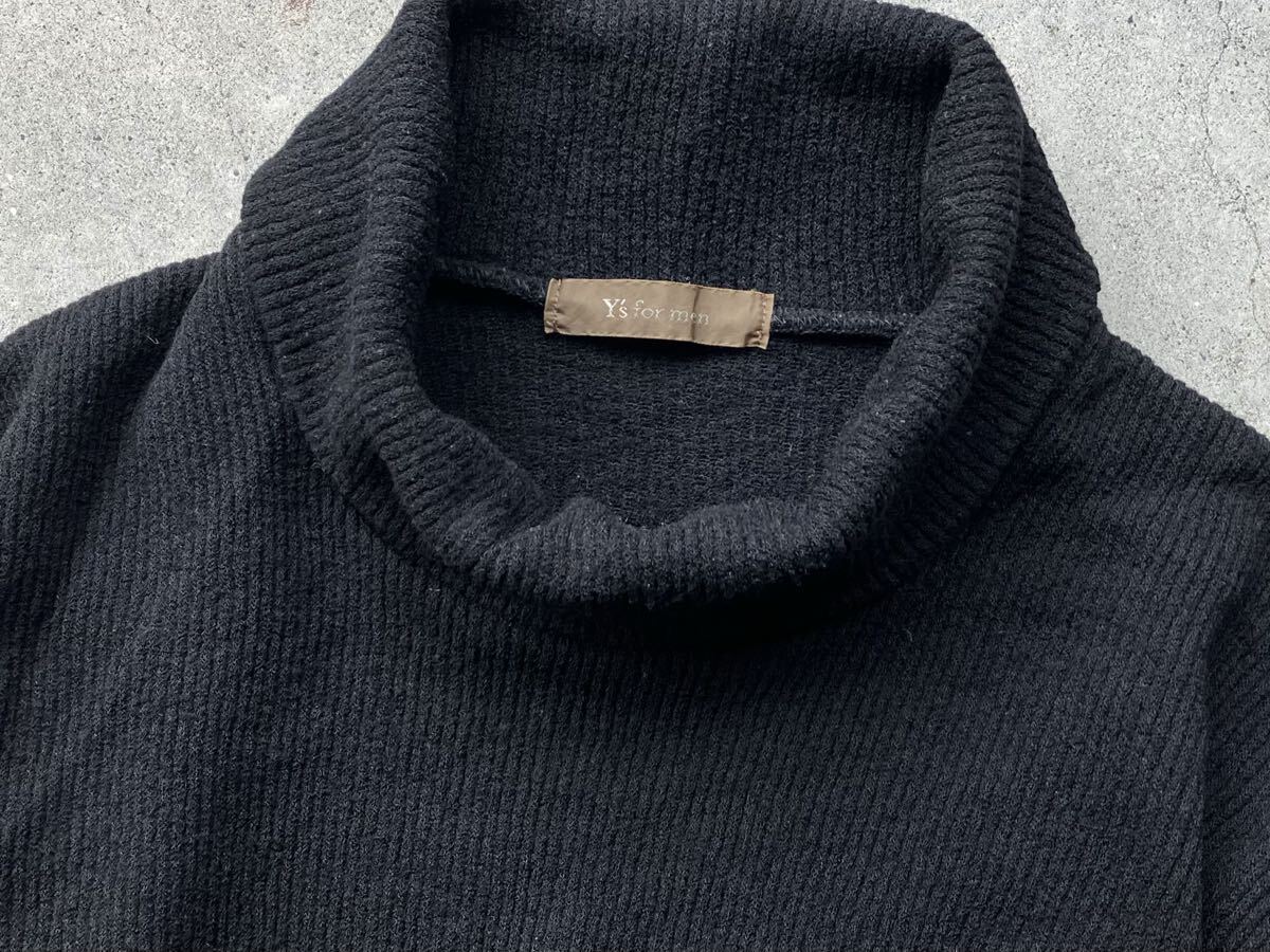 Y's for men タートルネック仕様 ウールニットセーター ワイズフォーメン ヨウジヤマモト メンズ 黒 ブラック_画像4