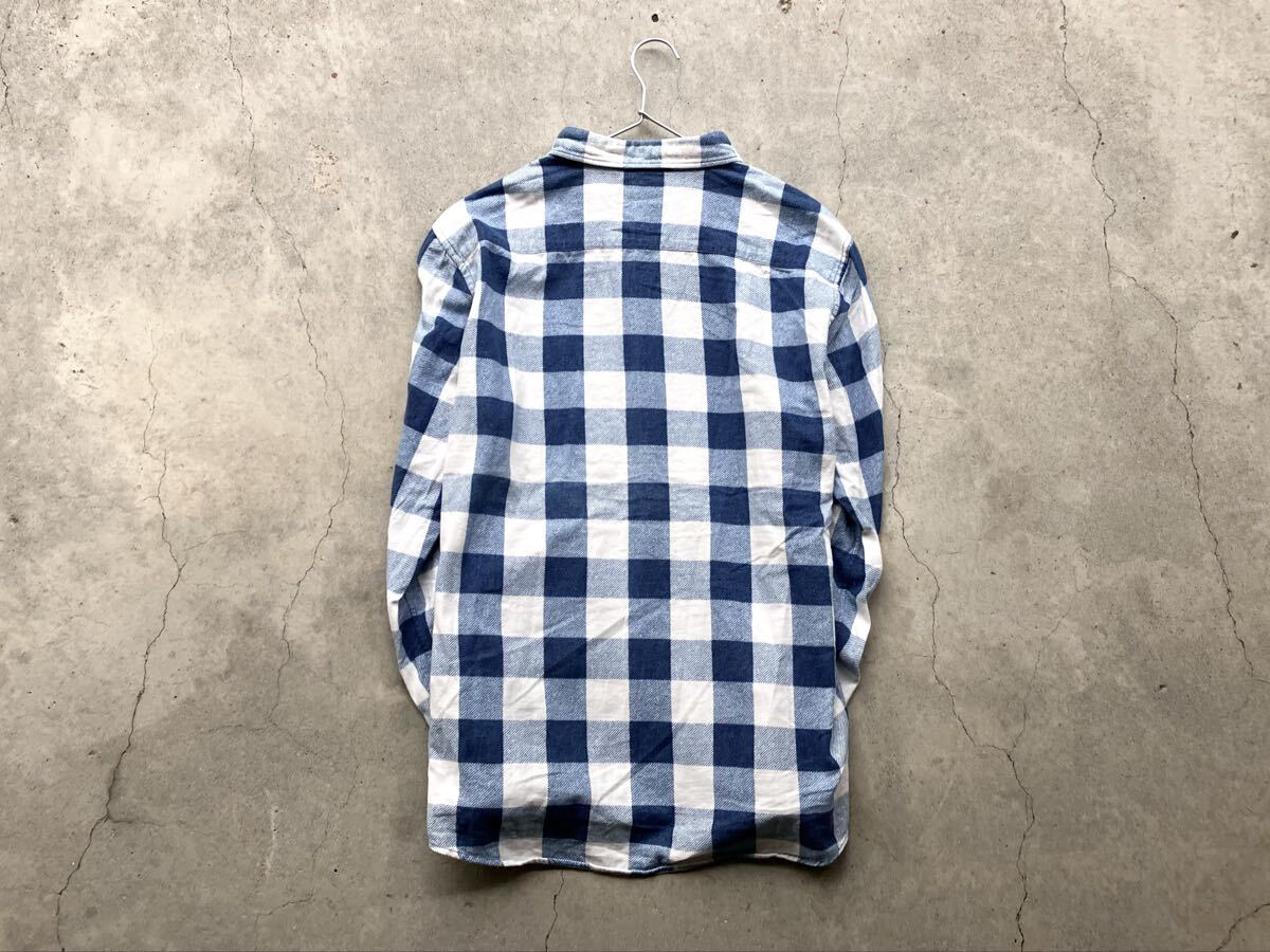 BLUE BLUE JAPAN インディゴ染め ネルシャツ 4/XL ハリウッドランチマーケット メンズ 長袖 ボタンダウン チェック_画像3
