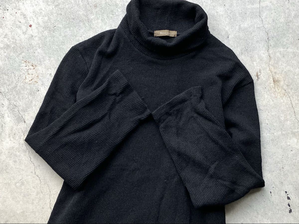 Y's for men タートルネック仕様 ウールニットセーター ワイズフォーメン ヨウジヤマモト メンズ 黒 ブラック_画像7