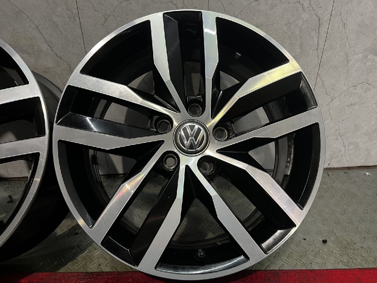 VW フォルクスワーゲン ゴルフ7 純正ホイール 17インチ 4本 7J5HPCD112+49 ブラポリ ゴルフヴァリアントにも　(MHB622)_画像2