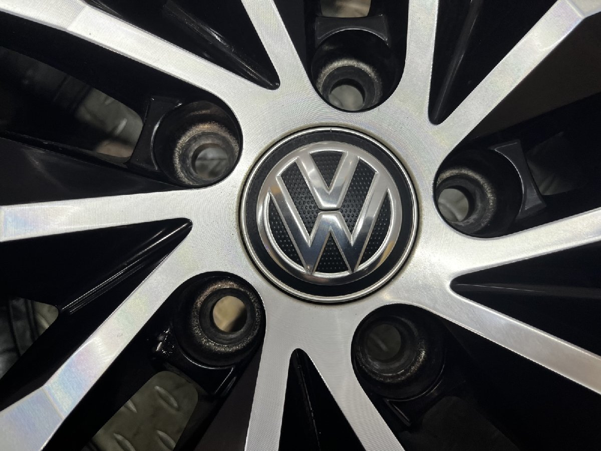 VW フォルクスワーゲン ゴルフ7 純正ホイール 17インチ 4本 7J5HPCD112+49 ブラポリ ゴルフヴァリアントにも　(MHB622)_画像6