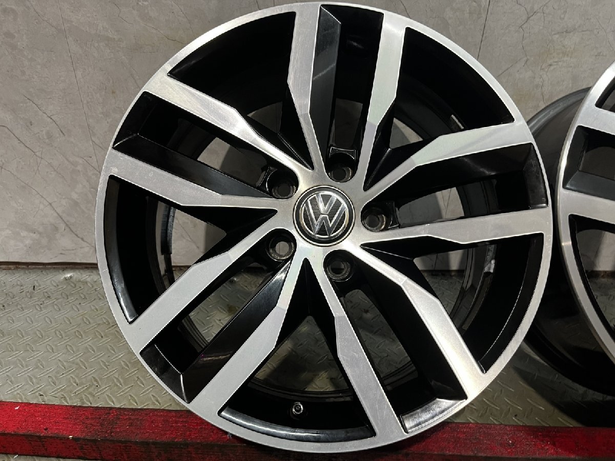 VW フォルクスワーゲン ゴルフ7 純正ホイール 17インチ 4本 7J5HPCD112+49 ブラポリ ゴルフヴァリアントにも　(MHB622)_画像3