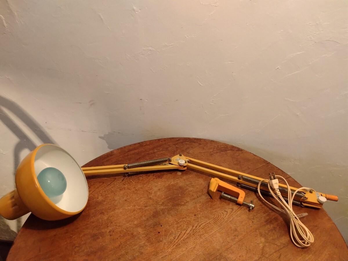 R71020-12 昭和系/イエローカラー/インダストリアル/Z型卓上ライト/傘直径約17.5cm_画像7