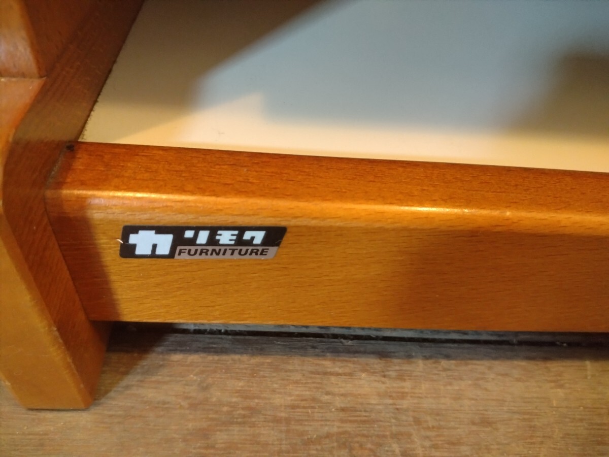 R71021-5 オールドカリモク当時物 小型4段本棚 幅約50cm奥行約24.5cm高さ約64.5cm_画像5