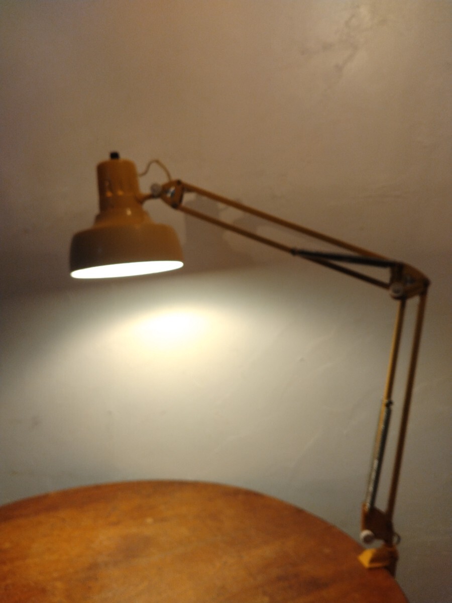 R71020-12 昭和系/イエローカラー/インダストリアル/Z型卓上ライト/傘直径約17.5cm_画像2