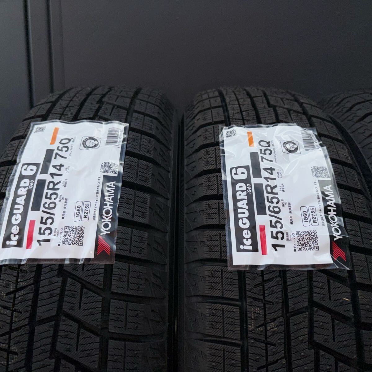 スズキ純正　新品タイヤ！155/65R14 75Q 2024年製　ヨコハマ　YOKOHAMA iceGUARD iG60 中古ホイール冬4本セット、14X4.5J 100-4H＋50 S22_画像10
