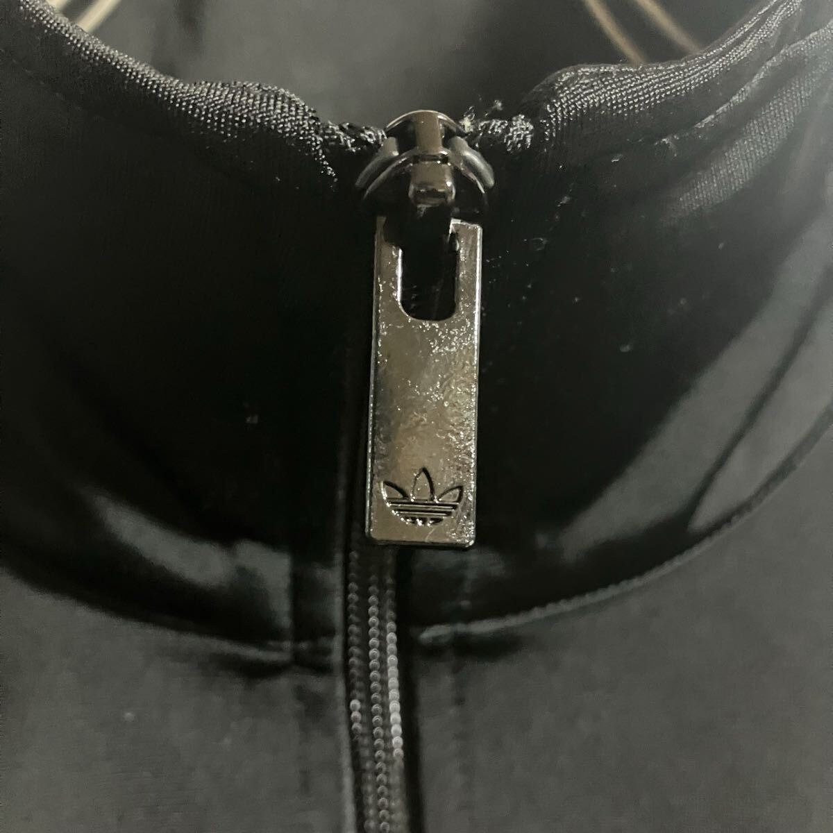 【希少】 adidas アディダス トラックジャケット トレフォイル 3ストライプ オールブラック 黒 ジャージ ファイヤーバード_画像4