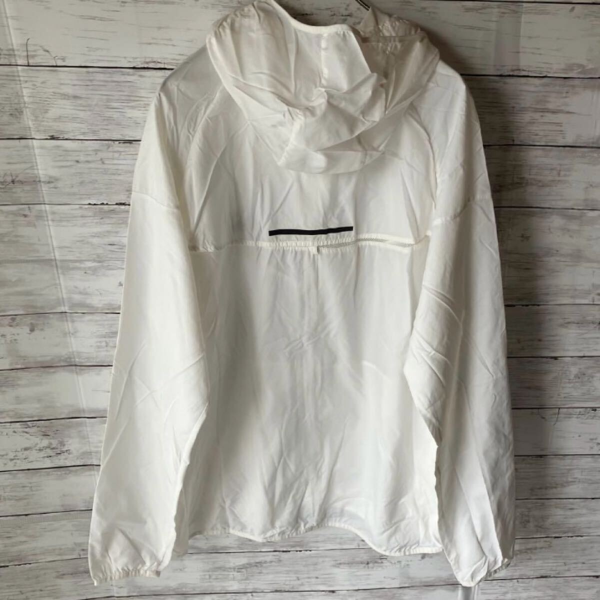 【希少コラボ】windandsea AMERI ナイロン ジャケット マウンテンパーカー 刺繍ロゴ 白 ジップ ホワイト ウィンダンシー_画像4