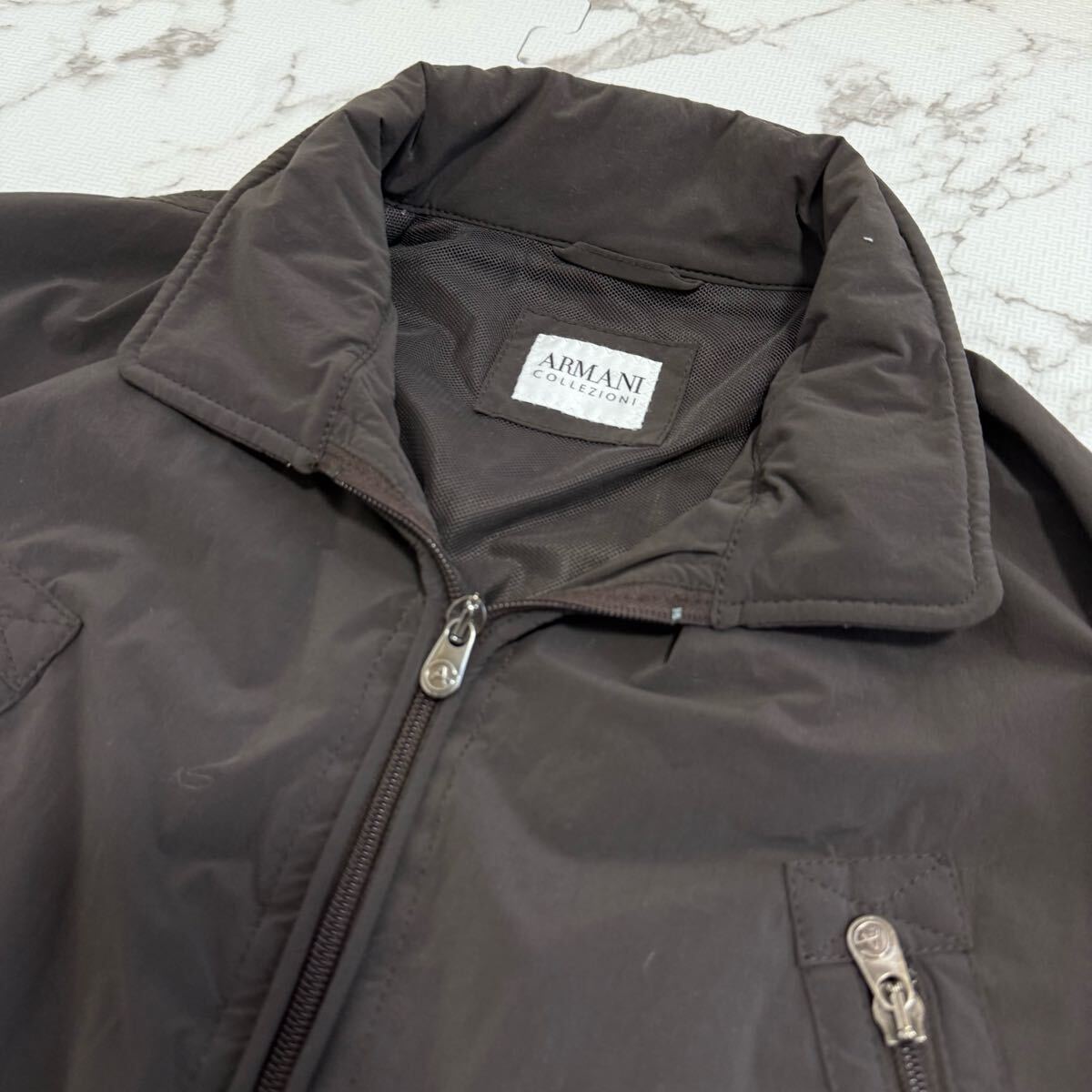 прекрасный товар /48 размер / Armani ARMANI блузон с капюшоном . чай Brown мужской draw код жакет блузон формальный XL ранг