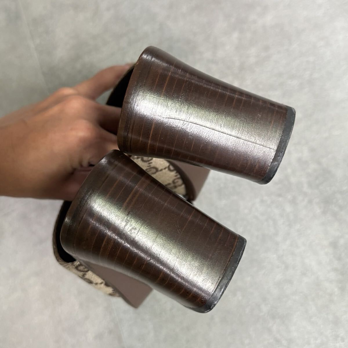 GUCCI グッチ GGキャンバス ミュール ブラウン 36C 23cm サンダル