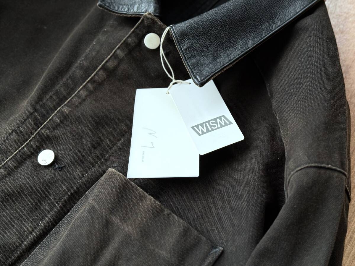 【即決】 別注・限定 ANCELLM × WISM / DUCK COVERALL JACKET / BLACK 黒 / アンセルム ダック カバーオール レザー ジャケット_画像4