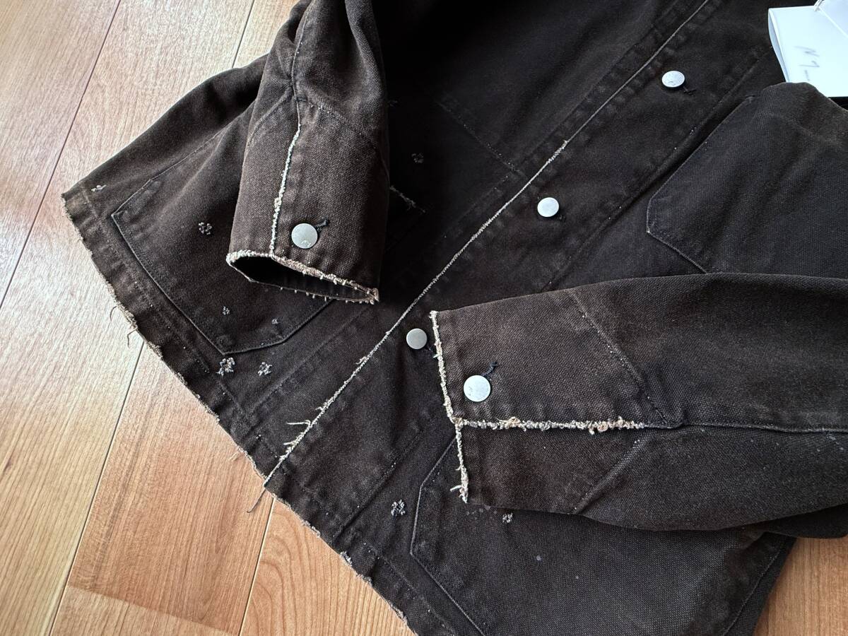 【即決】 別注・限定 ANCELLM × WISM / DUCK COVERALL JACKET / BLACK 黒 / アンセルム ダック カバーオール レザー ジャケット_画像6