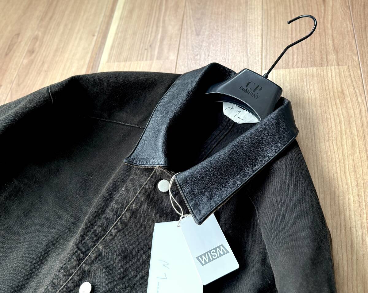 【即決】 別注・限定 ANCELLM × WISM / DUCK COVERALL JACKET / BLACK 黒 / アンセルム ダック カバーオール レザー ジャケット_画像3