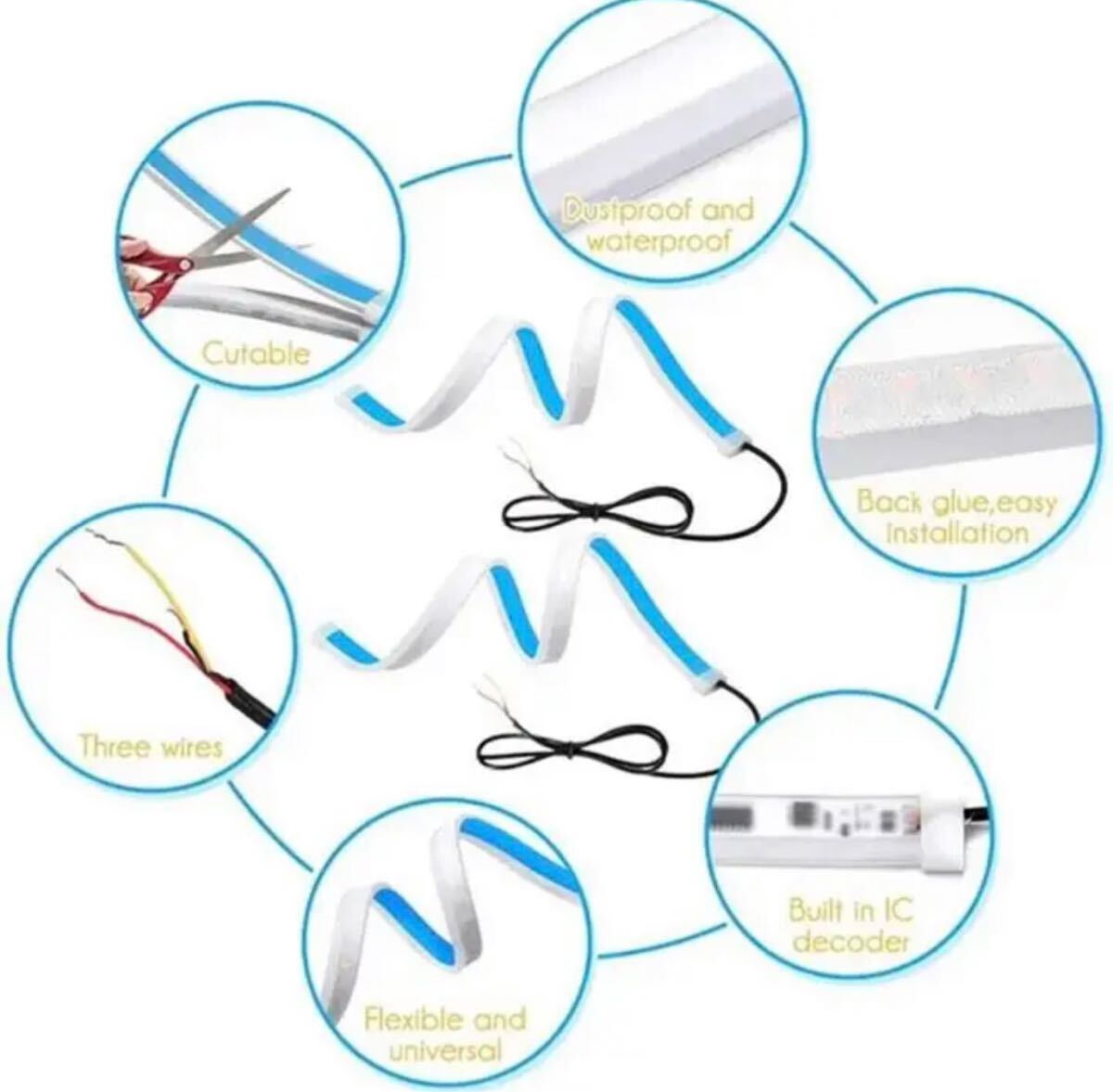 シーケンシャルウインカー 車用LEDテープ 防水 流れるウインカー_画像7