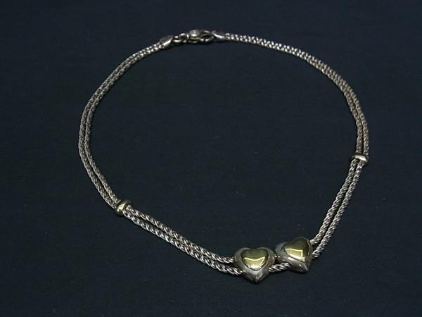 1円 TIFFANY&Co ティファニー ダブルループ ハート SV925 ネックレス アクセサリー レディース シルバー系 FU2672