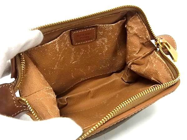 ■美品■ CELINE セリーヌ マカダム柄 PVC×レザー ポーチ マルチケース 小物入れ レディース ブラウン系 DH0366_画像3