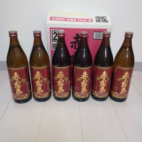 未開(kāi)栓　 本格焼酎 赤霧島　900ml 6本セット