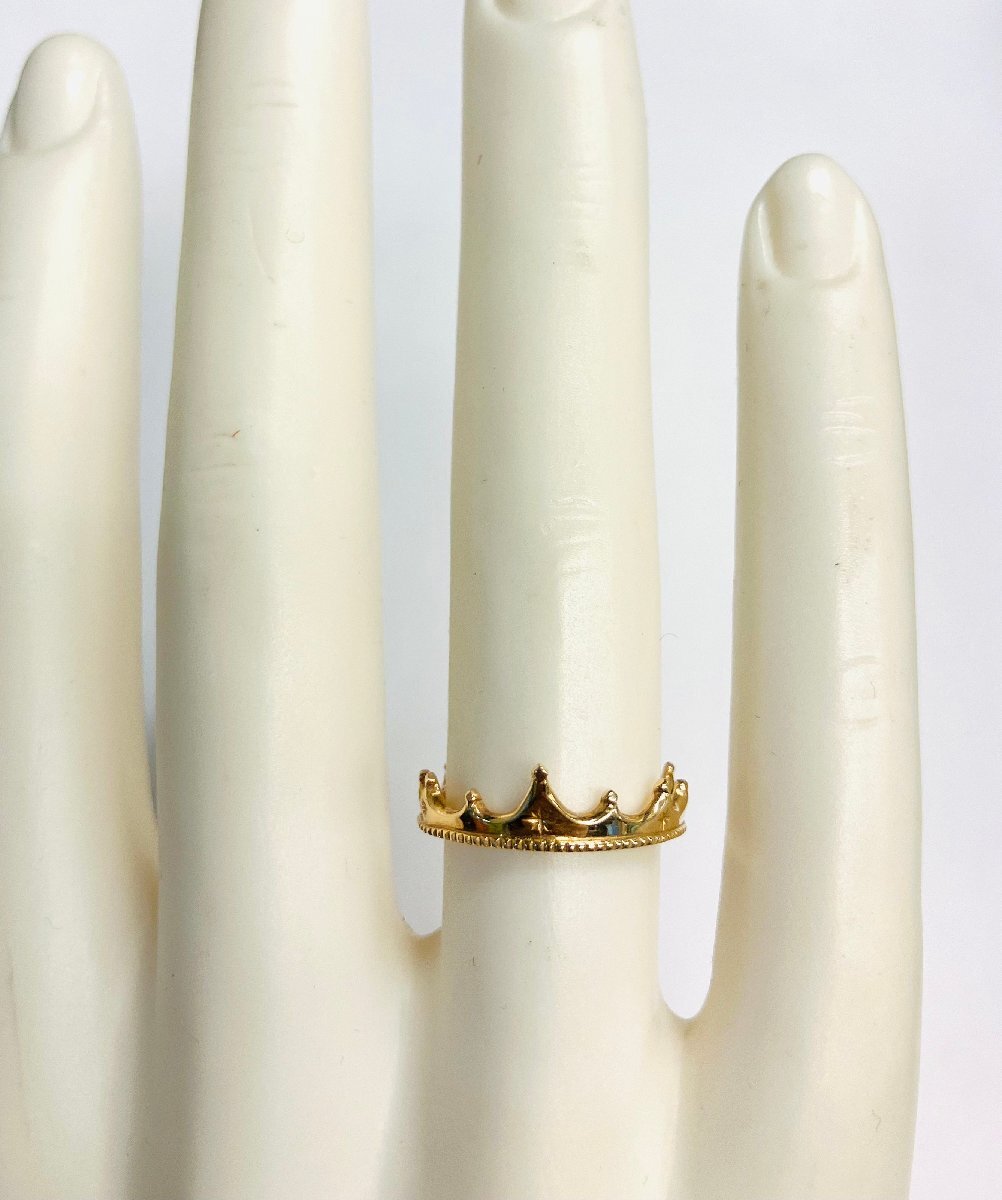 qoj.ZFX01　NOJESS　ノジェス　K10　ゴールド　王冠　クラウン　リング　11号_画像5