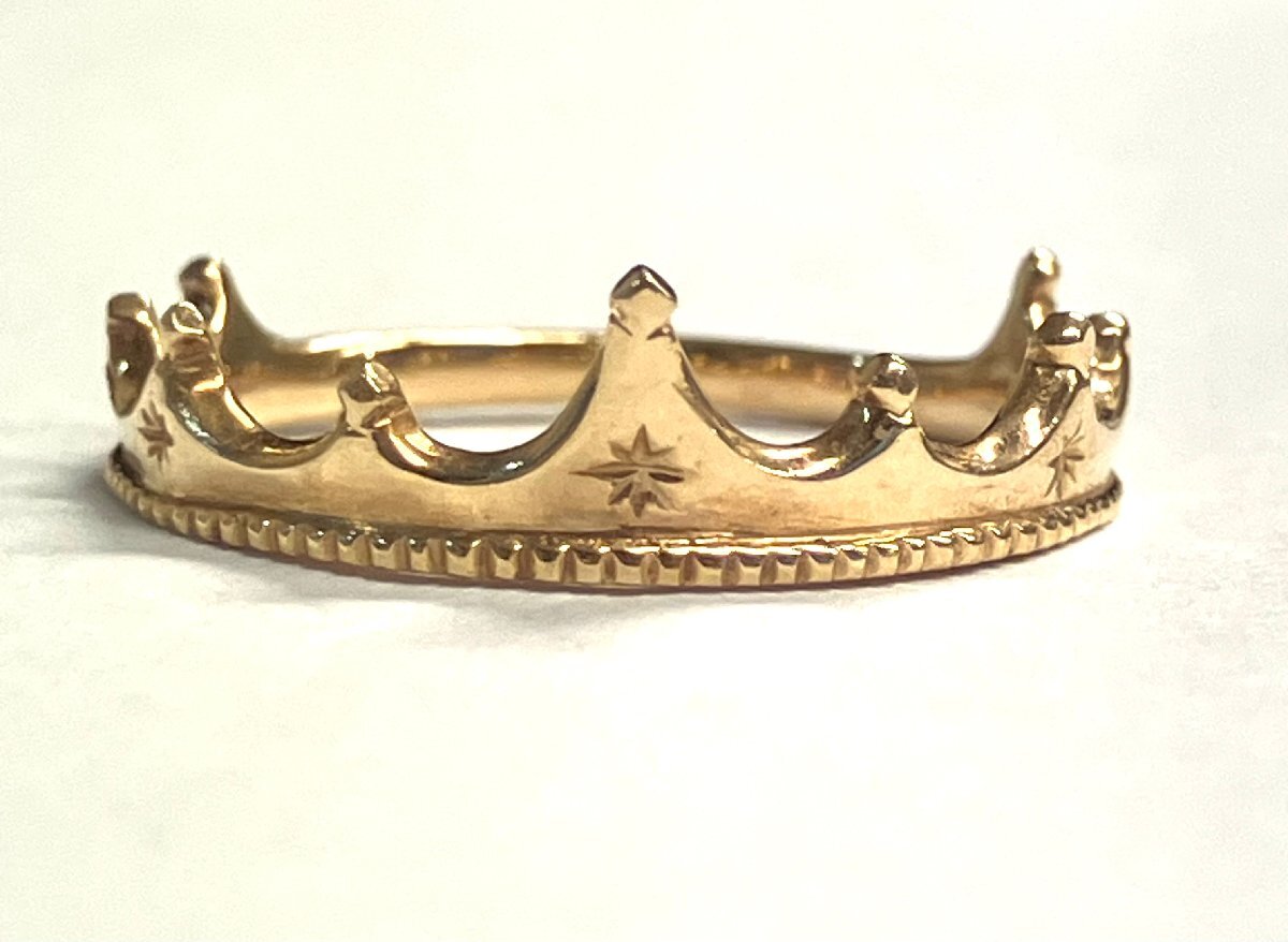 qoj.ZFX01　NOJESS　ノジェス　K10　ゴールド　王冠　クラウン　リング　11号_画像1