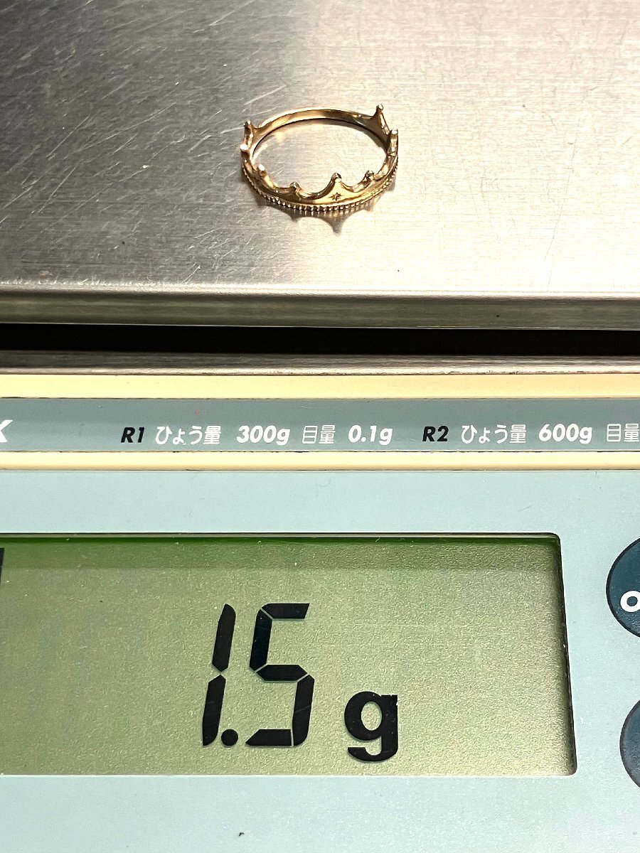 qoj.ZFX01　NOJESS　ノジェス　K10　ゴールド　王冠　クラウン　リング　11号_画像8
