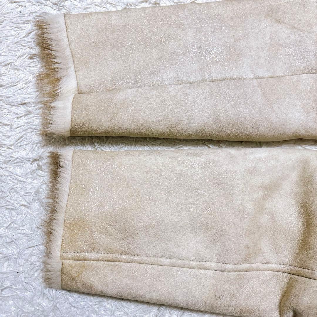 PRIDE INTERNATIONAL DESIGN プライド ラムレザームートンコート レディース LLサイズ リアルレザー 本革 大きいサイズ 毛皮 アウター _画像7