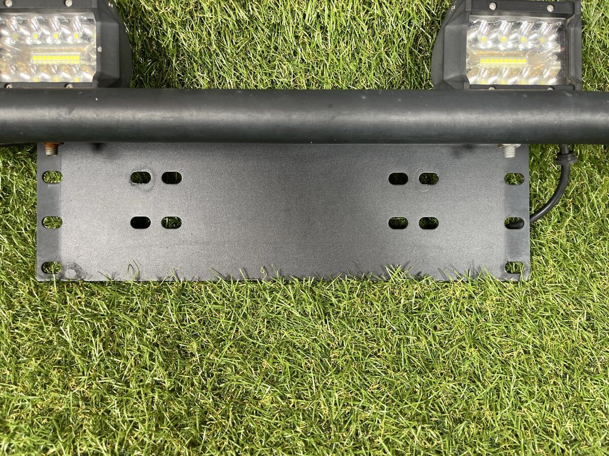 ナンバーフレーム用 フォグランプステー ブラケット フォグランプ付 金属製パイプバンパ SUV クロカン ジムニー ランクル 【BH71016-17】_画像2