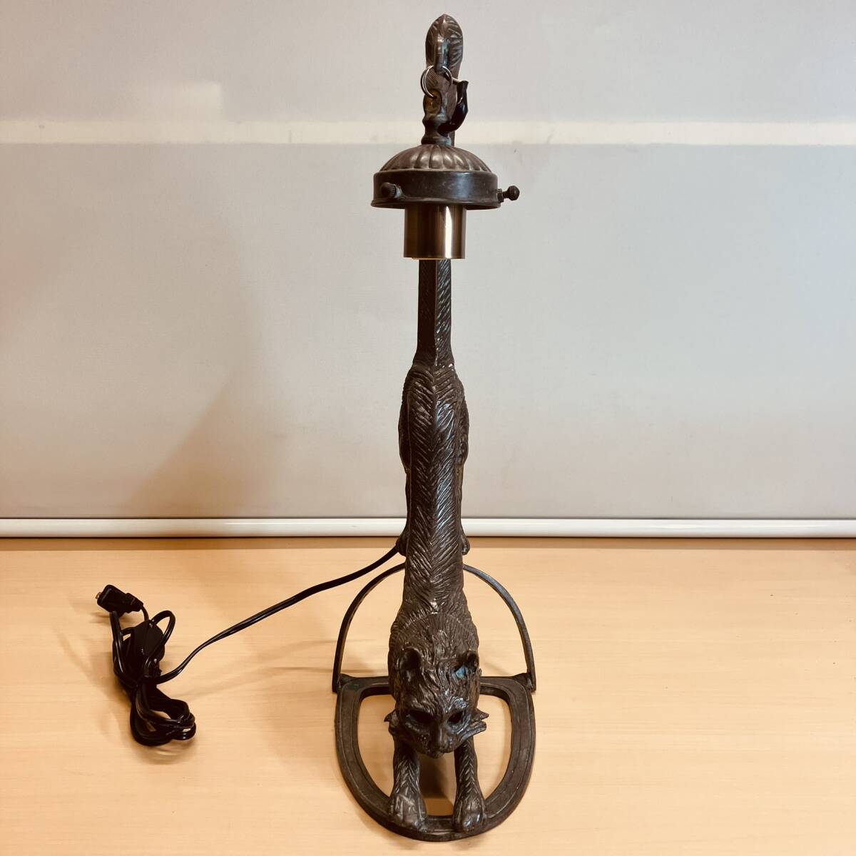 ステンドグラスランプベース（ネコ）イエローアイ_画像9