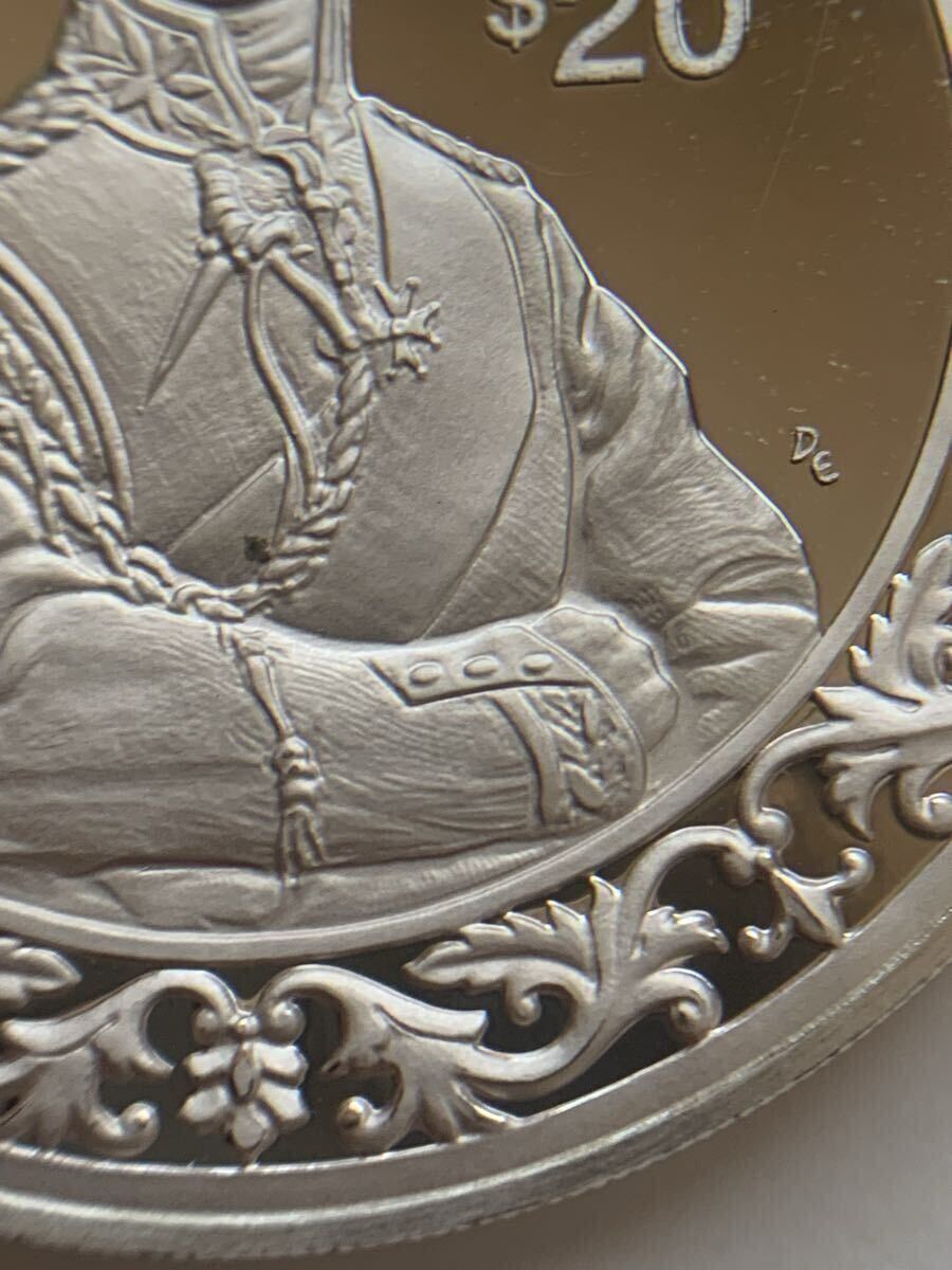 フランクリンミント 「世界で最も偉大な征服者のコイン・コレクション」 【ウェリントン公爵】 20ドル リベリア 1997年 _画像3