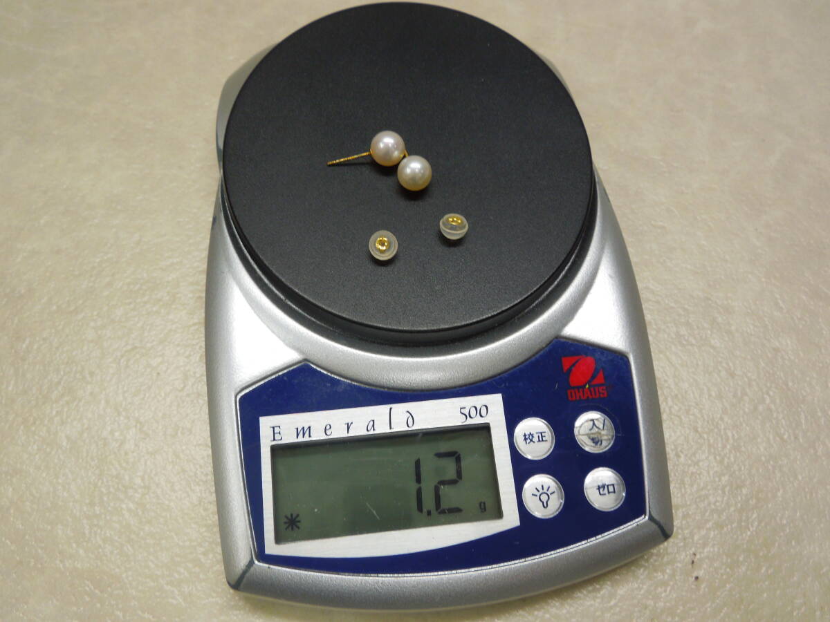 #45045 JEWELRY TSUTSUMI ジュエリー ツツミ ピアス K18YG アコヤ真珠 パール 約6.5mm 総重量:約1.2g アクセサリー 箱付_画像8