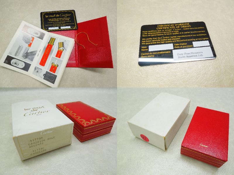 #44453 ▼火花未確認▼ Cartier カルティエ ライター シルバーカラー ローラー オーバル 楕円形 ケース、外箱付 中古 現状品の画像10