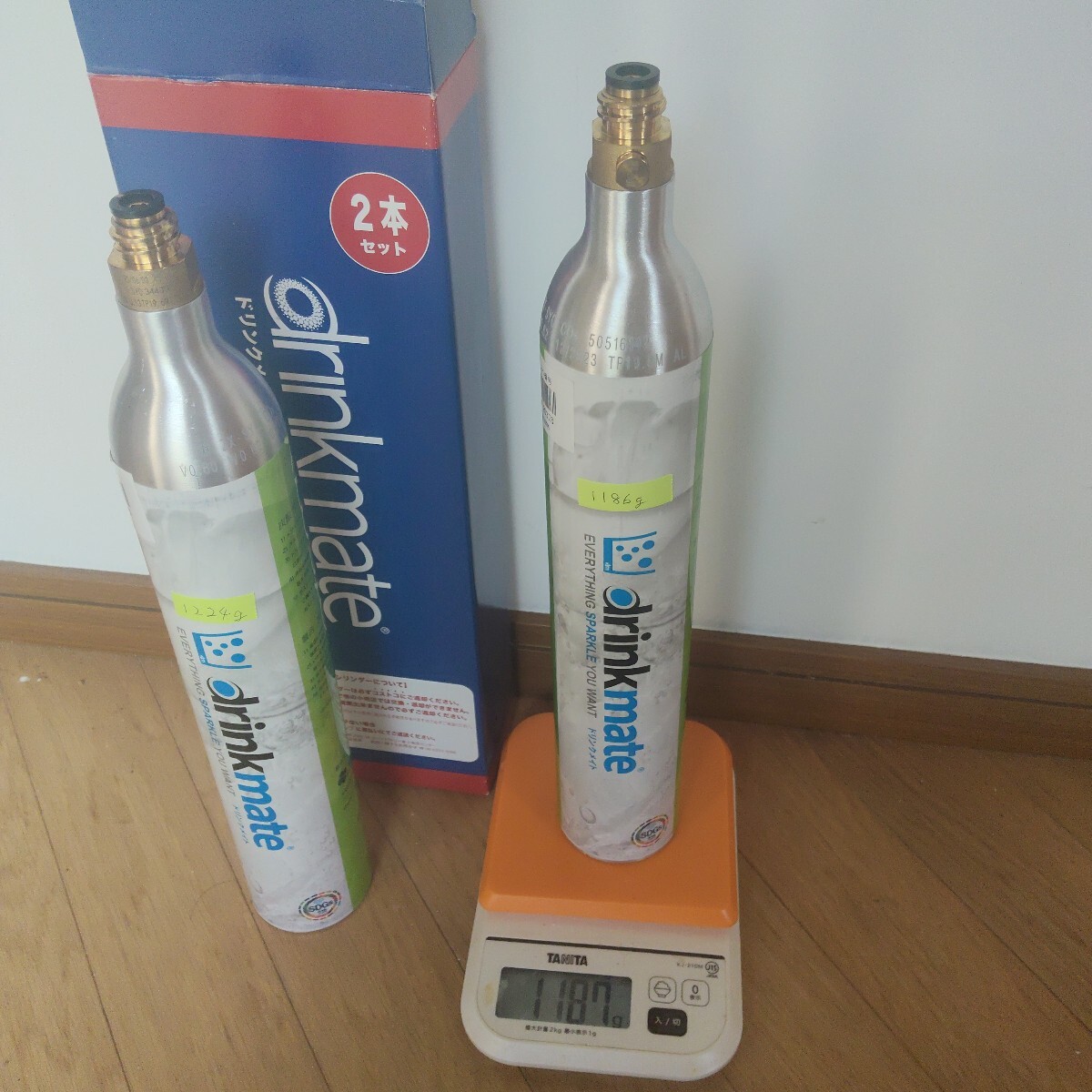 ②炭酸ガスシリンダー満タン2本セット　ドリンクメイト　ソーダストリーム共通　送料無料_画像1