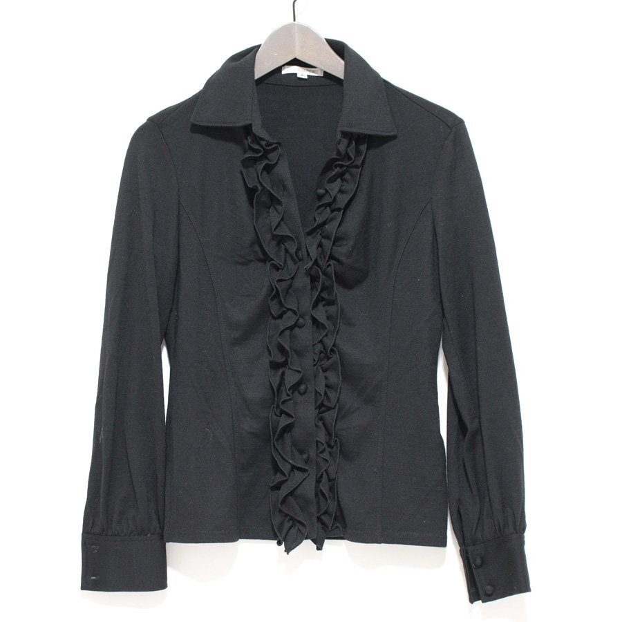 NARACAMICIE ナラカミーチェ フリル 長袖ブラウス カットソー 黒 Ⅱ_画像1